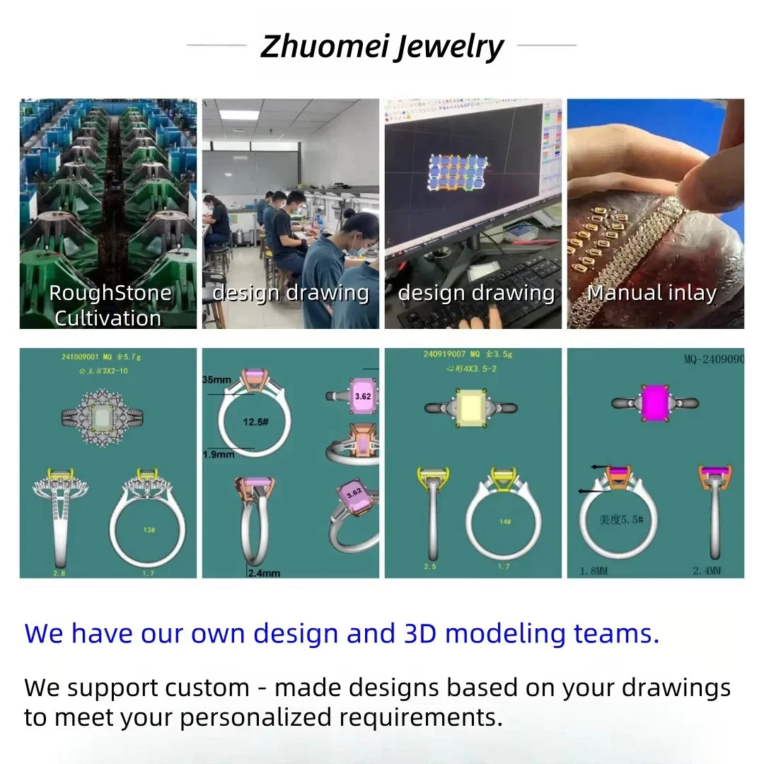Pink oval lab-grown diamond setting design with gem measurements and drawing