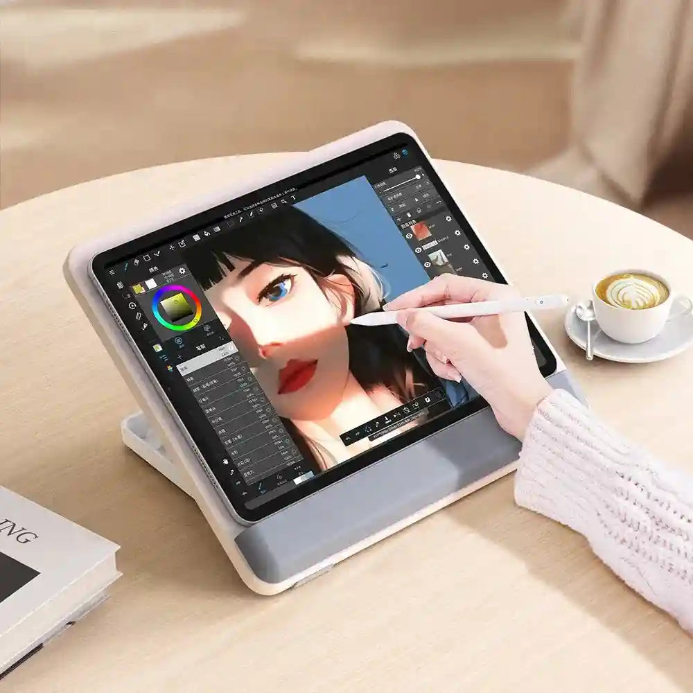 Foldable Tablet Stand – Adjustable Ergonomic Riser White | Tidesmit Tidesmit
