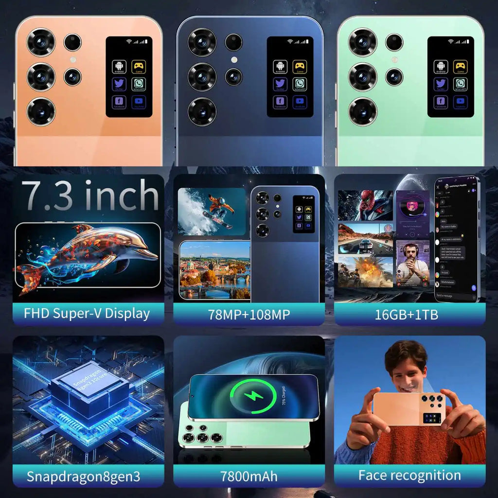 High-end Samsung Galaxy S26 Ultra 16GB RAM unlocked 5G smartphone with 7800mAh battery and dual SIM support