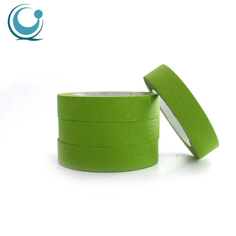 Heat-resistant masking tape rolls, green, acrylic pressure-sensitive tape