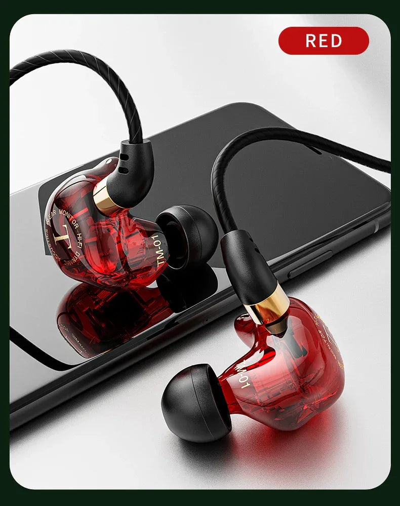 Tidesmit Wired Headphones with Dual Drivers and Bass Stereo - 1 Pair Tidesmit