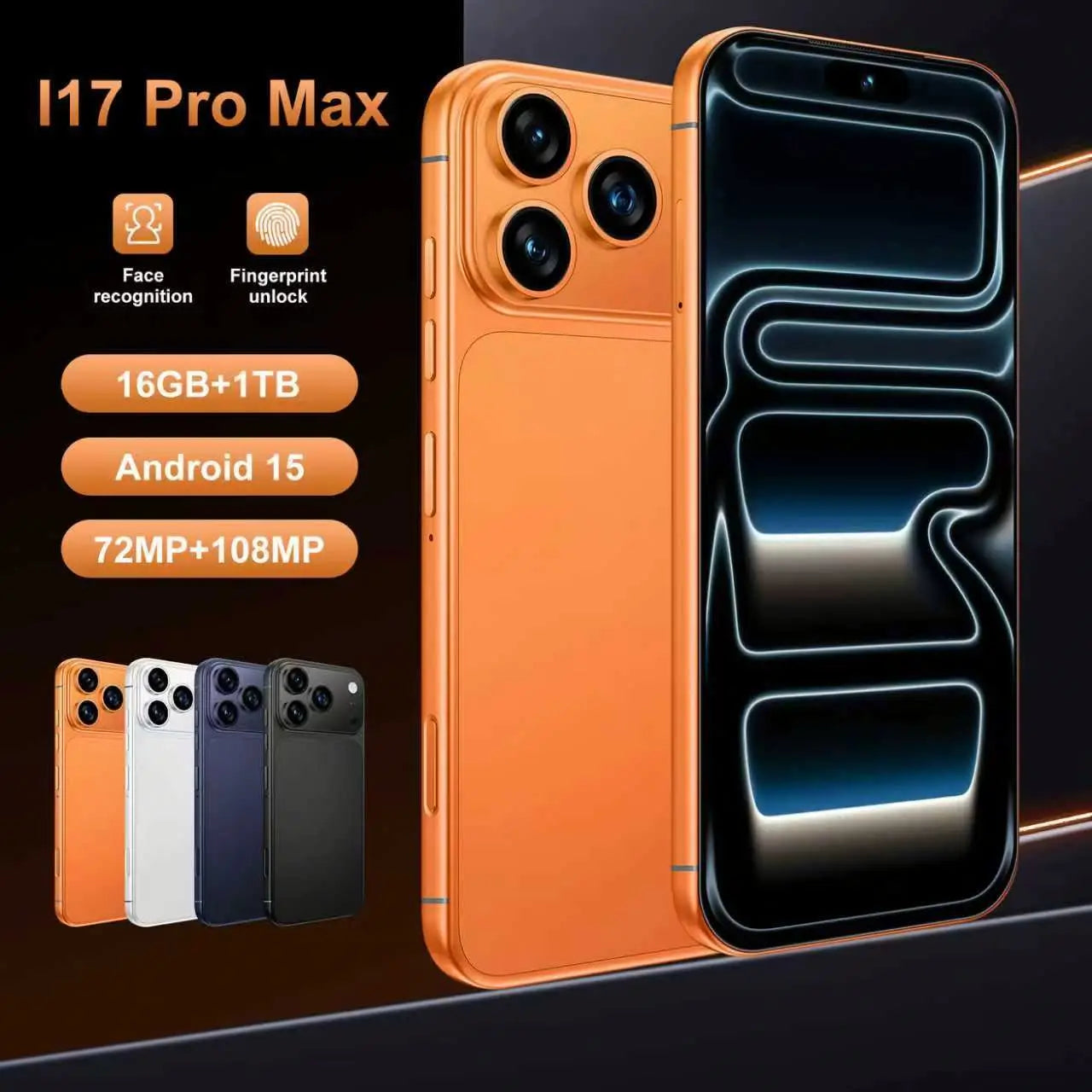 17 Pro Max 5G Smartphone, 1TB Storage, 16GB RAM - Tidesmit Tidesmit