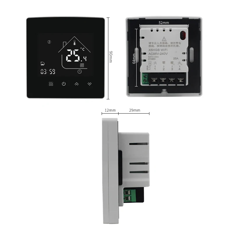 WiFi Thermostat Temperature Controller Water/Electric Floor Heating Gas Boiler 25A Smart Life Tuya Control Alexa Google Home