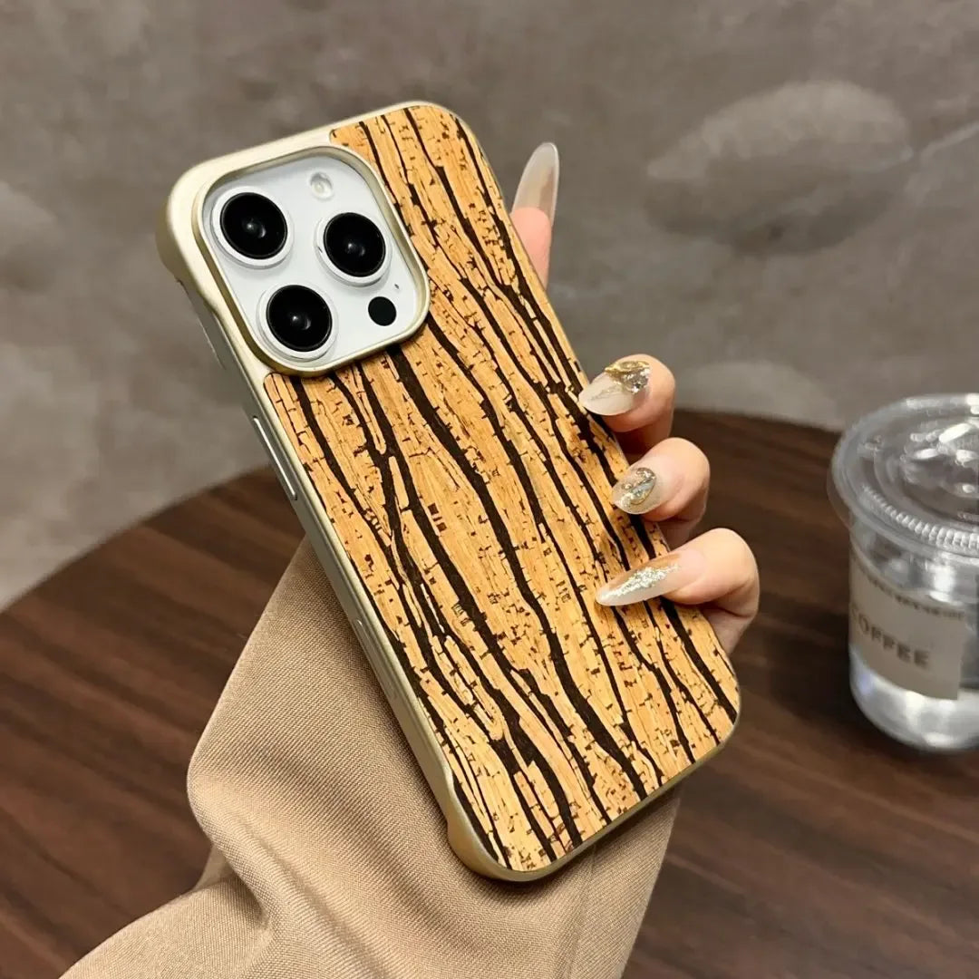 Magnetic Wireless Charging Case for iPhone 16 - Cork Green Yellow OPP Bag Tidesmit