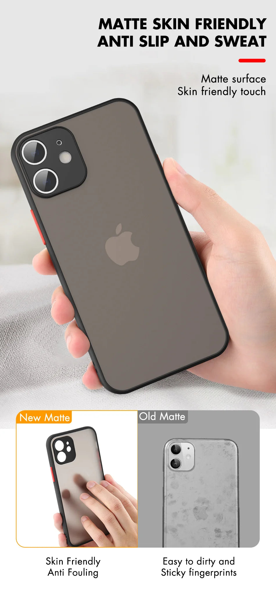 Matte Clear iPhone Case - Shock-Absorbing Slim Fit Cover for iPhone Tidesmit