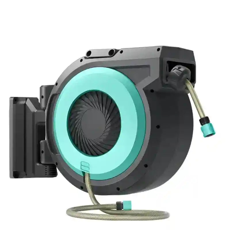 Retractable Garden Hose Reel 15m - Wall Mount Automatic Azure Tidesmit