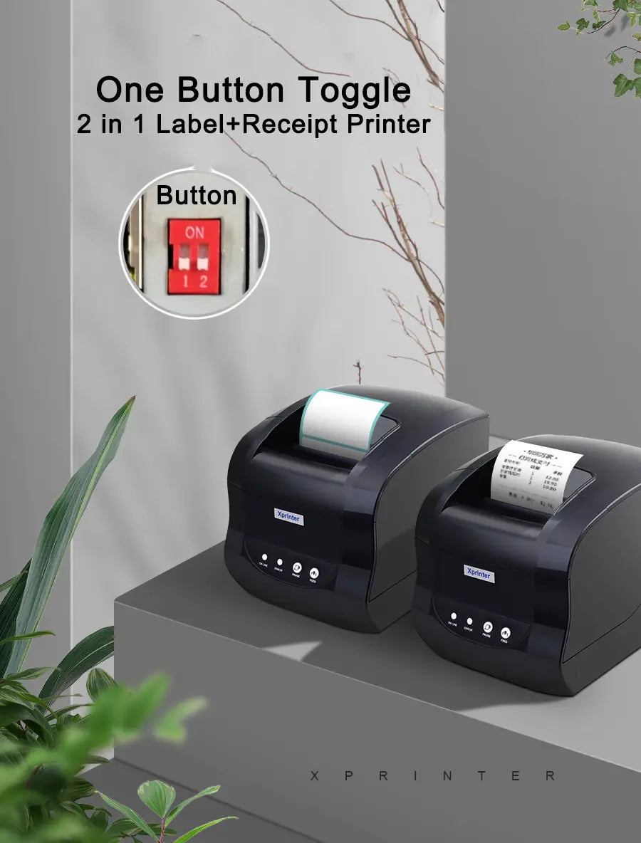 New Xprinter XP-365B Printer 80mm Thermal Barcode Price Printer Launch Thermal Printer USB or Bluetooth Interface Ticket Printer