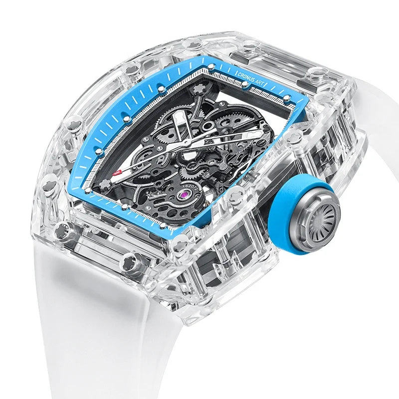 CRONUSART Luxury Mechanical Men's Watch, Featuring Sapphire Crystal Glass, Skeletonised Dial Movement with Luminous Hands