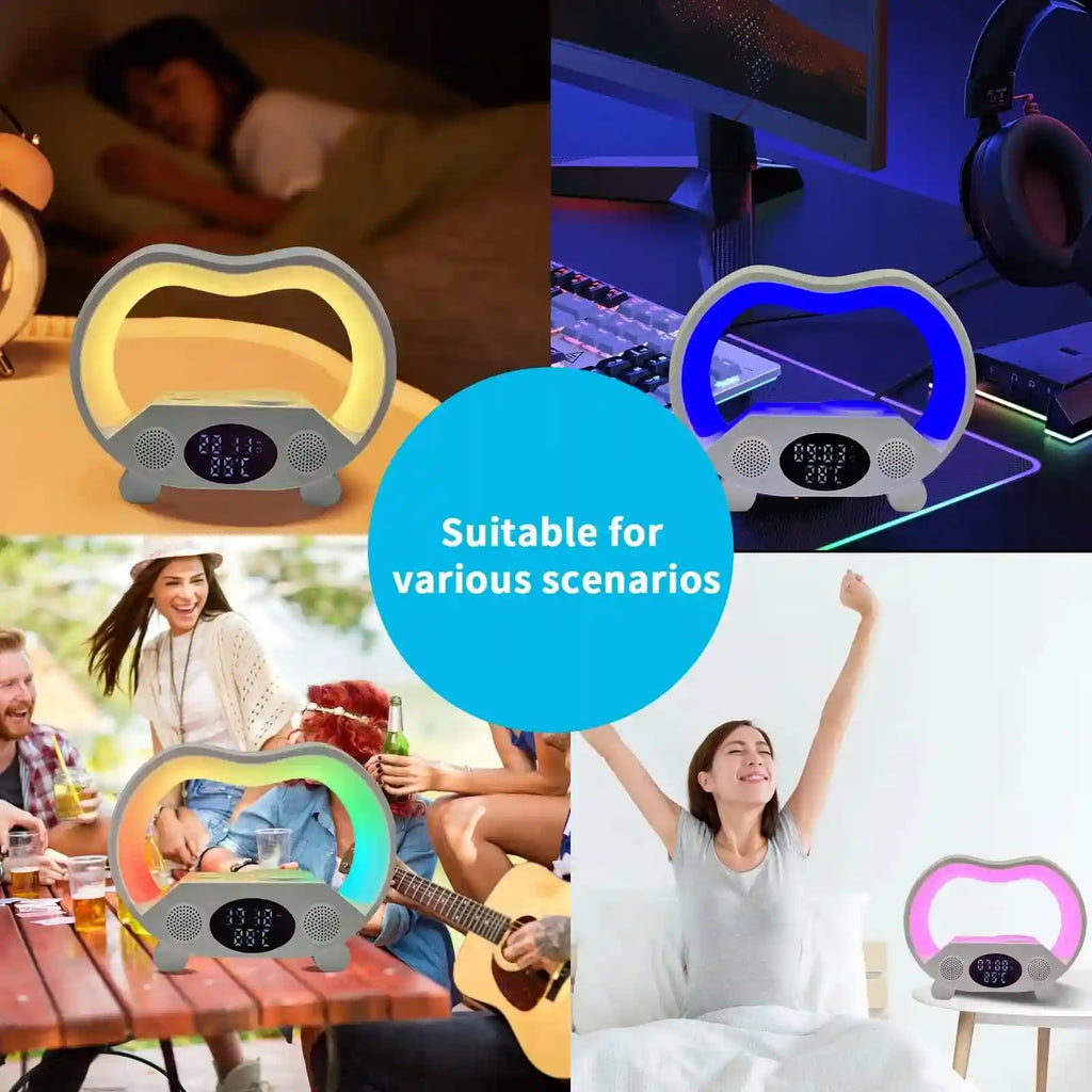 G Shape Wireless Charger Lamp with RGB Light & Bluetooth Speaker Tidesmit