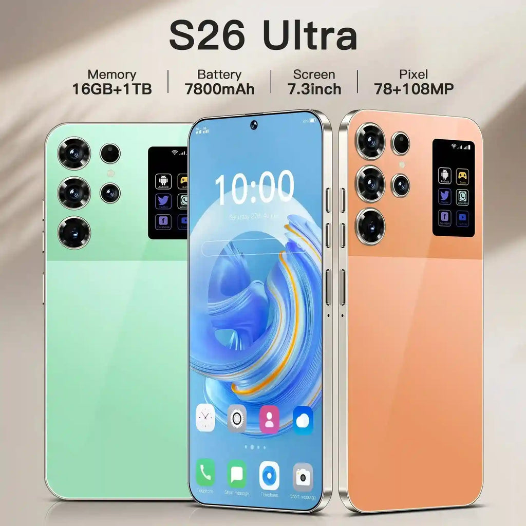 S26 Ultra 5G Smartphone, 16GB RAM, 1TB Storage, Dual SIM, Orange Tidesmit