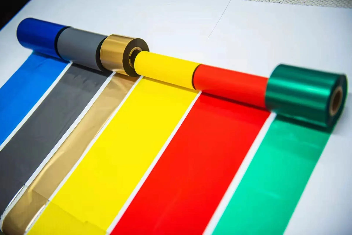 LISONTEC Factory Price Shiny Metallic Golden Resin Thermal Transfer Ribbon Barcode Ribbon TTR Compatible LC300 Core 1 Printer