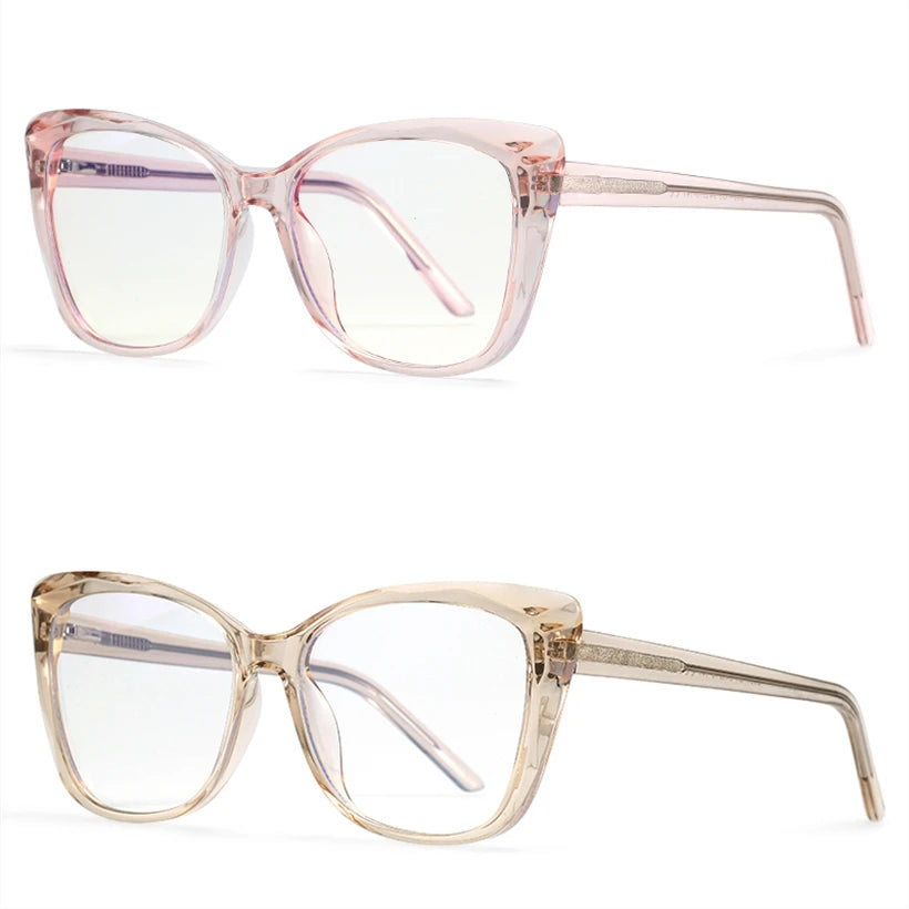 Monture Lunettes Chic Floral Cateye Women High Quality Eyewear Luxury Blue Light Filter Plastic 2023 Optical Frames Eyeglasses