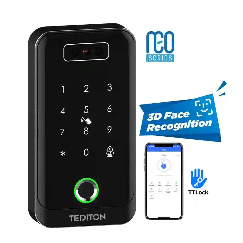 Biometric Door Access Control Kit - Wi-Fi Fingerprint & Face Recognition Wi-Fi 100 APP+Fingerprint +Face+ Code|English