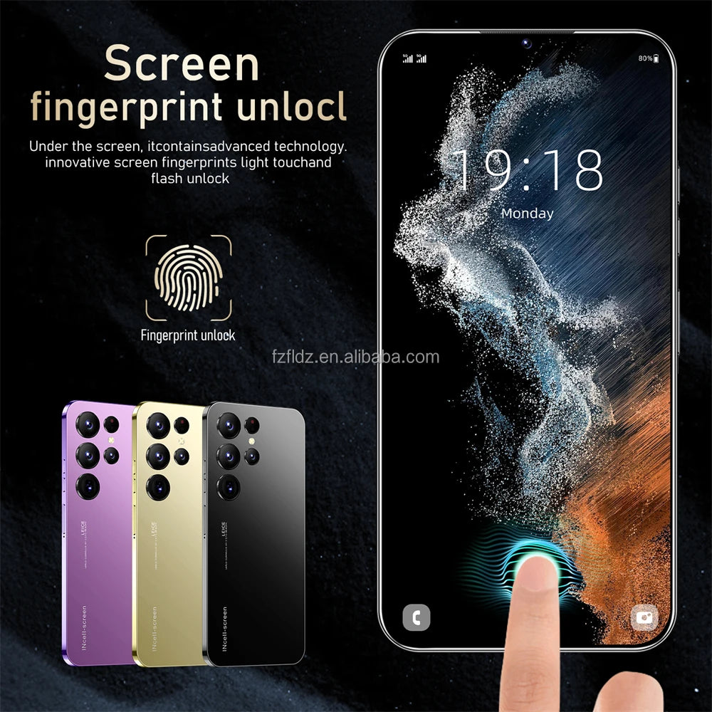 Hot Sale S24 Ultra 5G Smartphone 16GB+1TB 7.3 Inch HD Screen Android 13 Dual Card Unlocked High Quality Mobile Phone