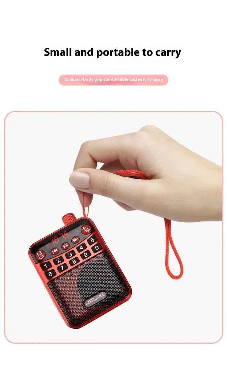 Portable Bluetooth Speaker with Flashlight - Gold & Red Audio Mini Speaker My Store