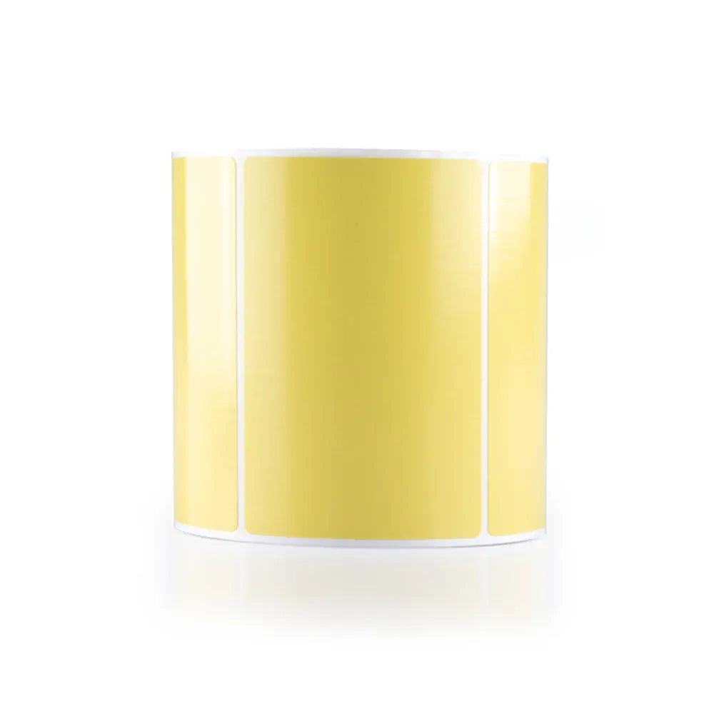 Waterproof logo wall paint label stickers roll, pale yellow with glossy backing