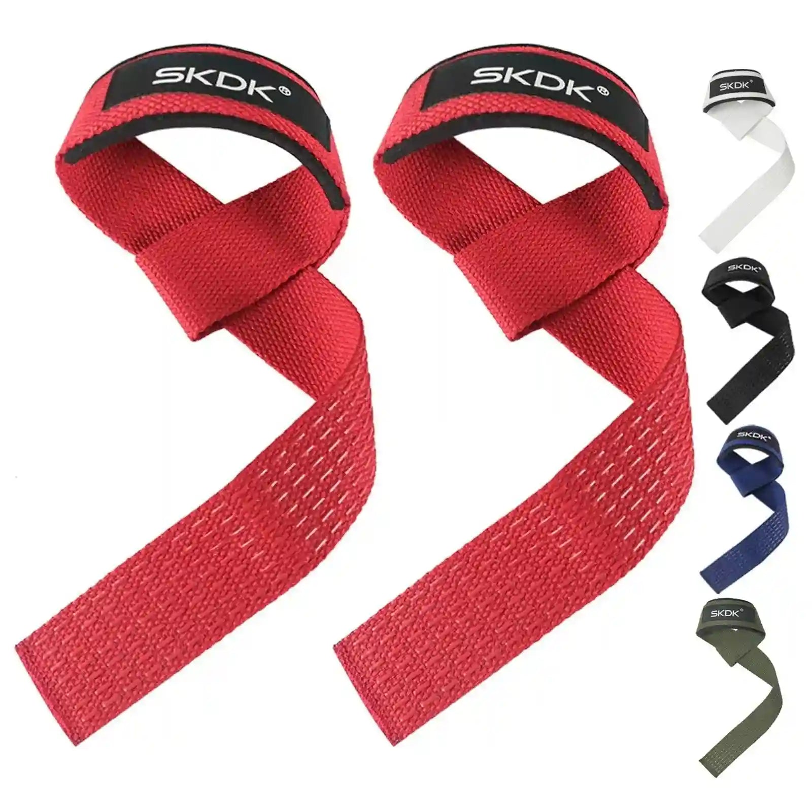 Weight Lifting Wrist Straps for Deadlifts - Adjustable Support 55cm Red 55*3.5cm Tidesmit