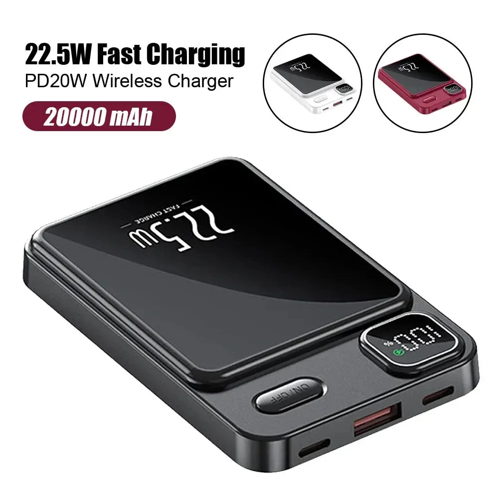 Magnetic Wireless Power Bank 5000mAh - Fast Charging PD Portable Charger Tidesmit