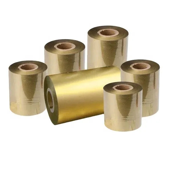 Bright Gold Metallic TTR 60x100M Printer Ribbon Thermal Transfer Barcode Ribbon for Printing Fabric Satin Grosgrain Gift Ribbons
