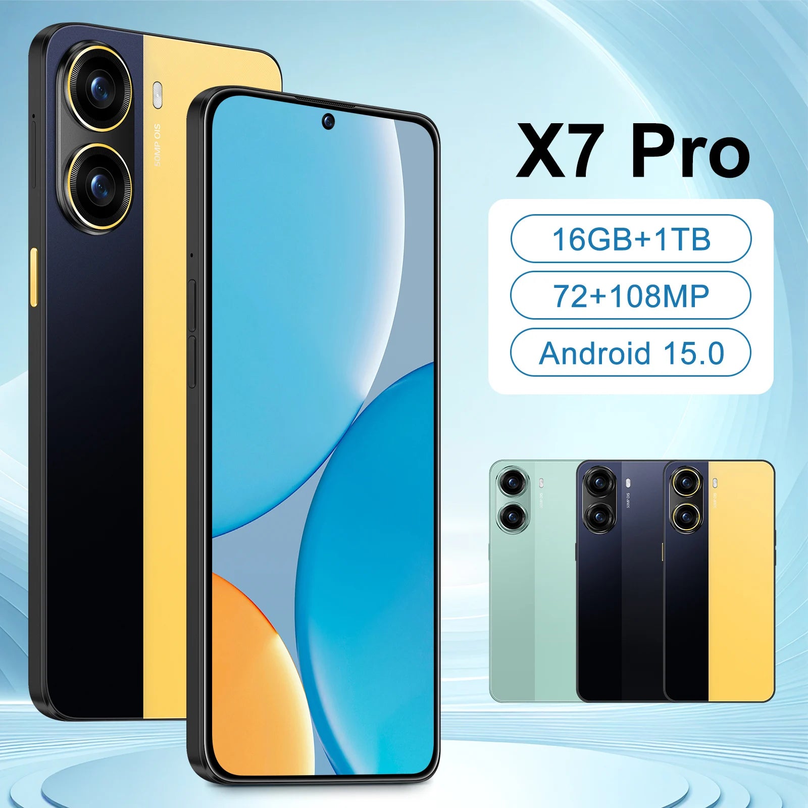 Mobile Phone X7 Pro 5G Smartphone Fast 7.3 Inch 16GB Memory 108MP Mobile Phone