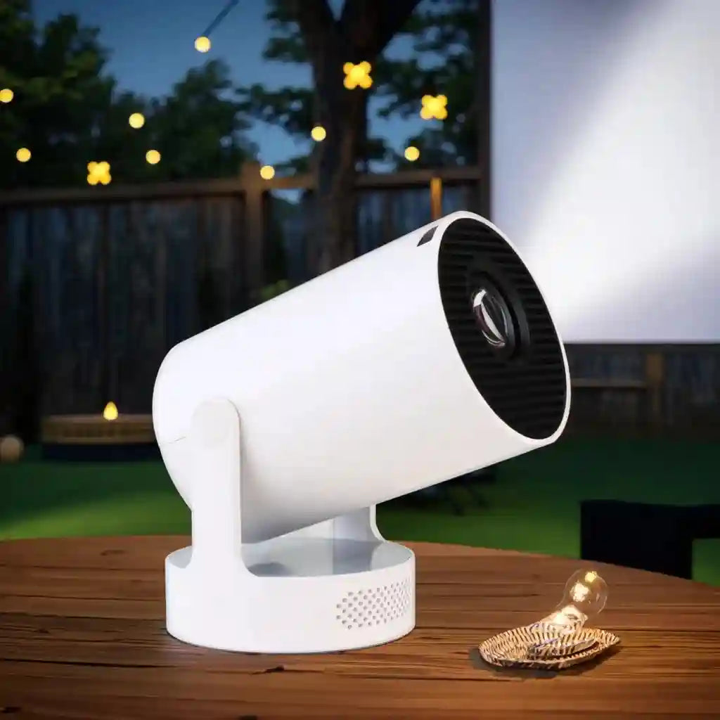 Mini 4K Android WiFi Projector for Smart Home Cinema - White Tidesmit
