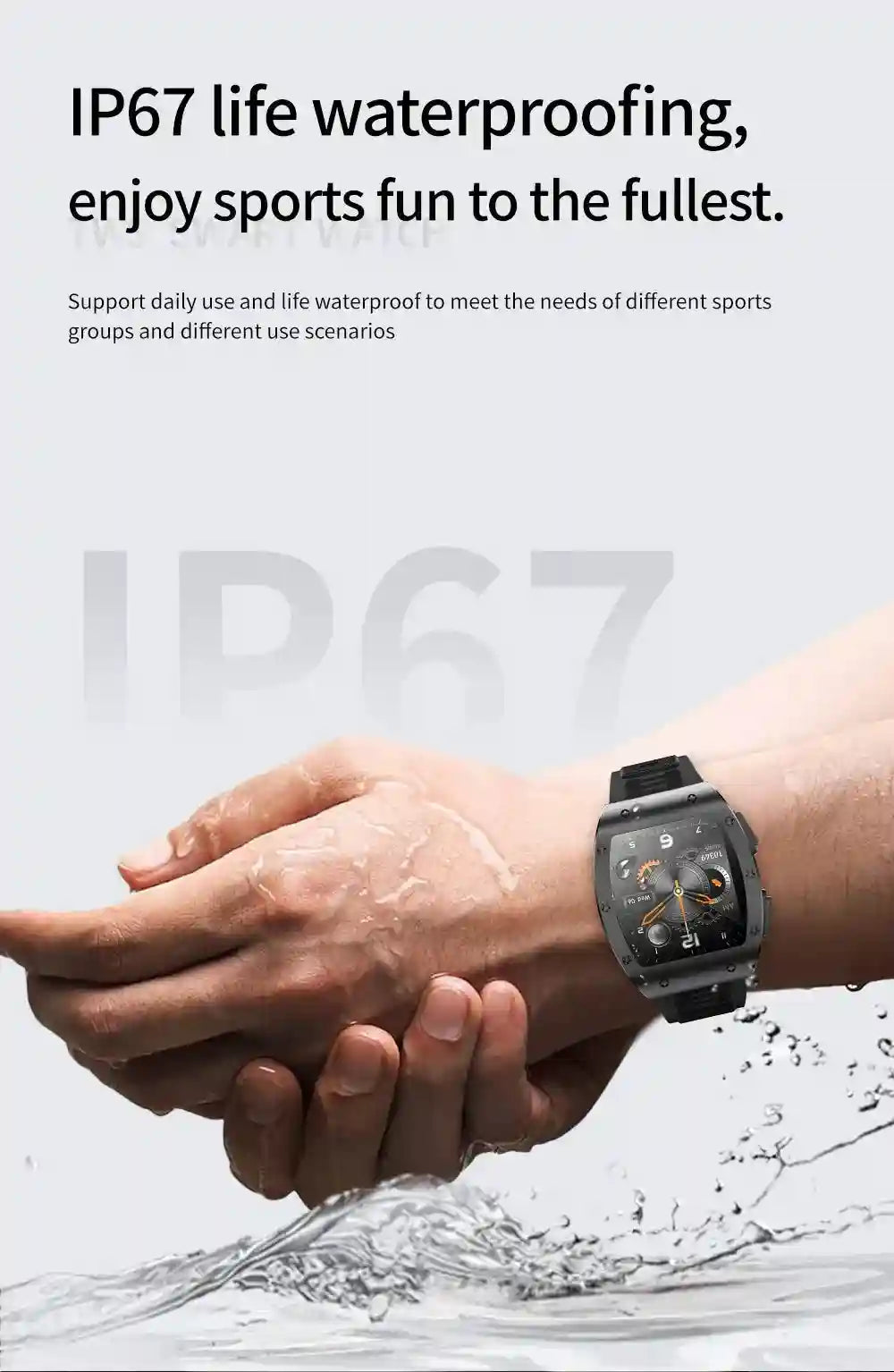 Tidesmit JM09 Smartwatch With Wireless Earbuds - IP67 Waterproof Fitness Tracker Tidesmit