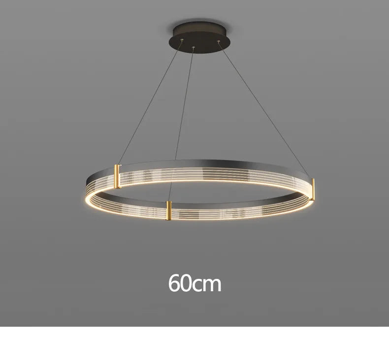 Nordic LED Ring Light Chandelier | Adjustable Color Temperature 3-Layer Tidesmit