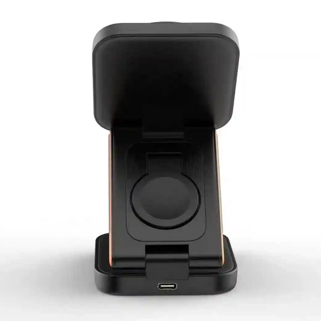 3-in-1 Magnetic Wireless Charger Stand – 15W Fast Qi Certified Station Tidesmit