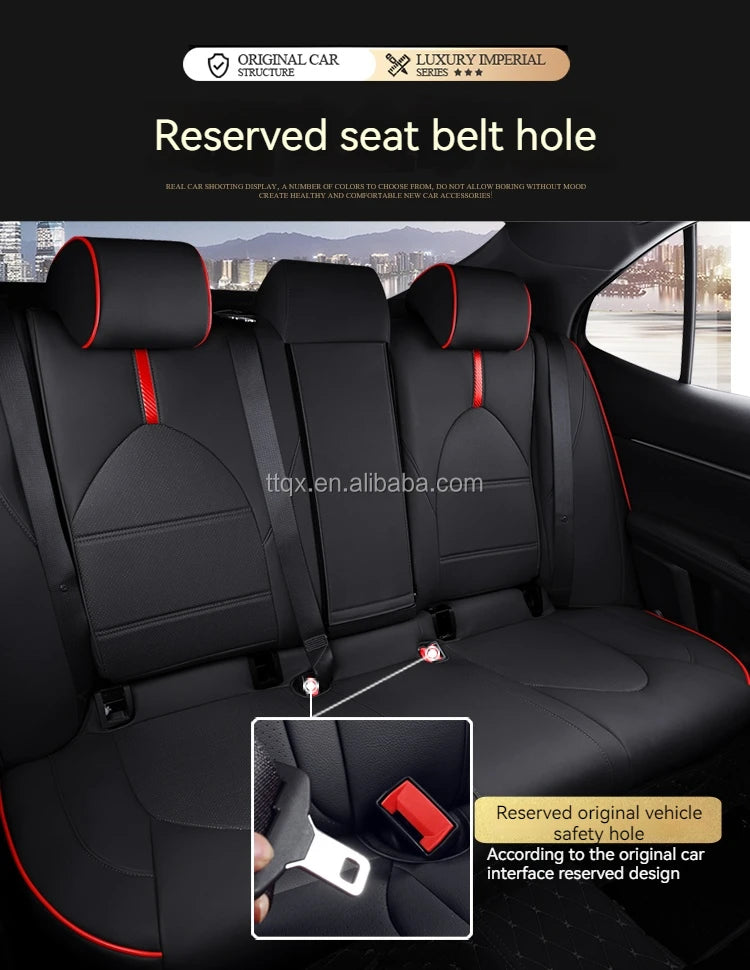 Car Seat Covers for Toyota Camry 2018-2024 Seat Covers Full Set Luxury Leather Car Accessories Waterproof Car Seat Protector