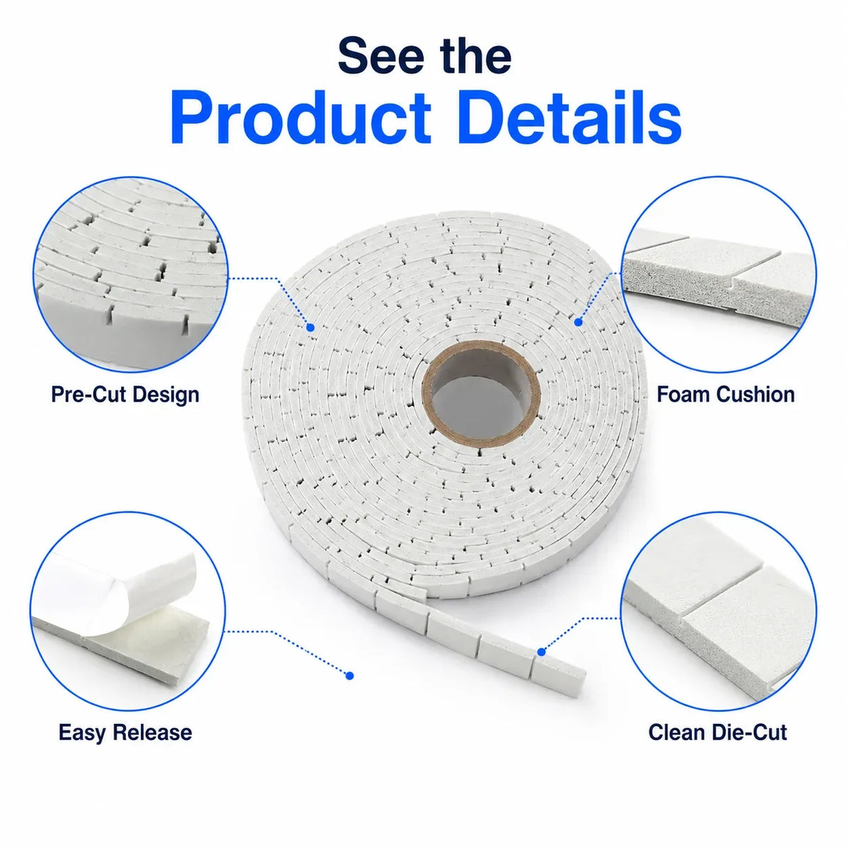 Custom Double Sided EVA Foam Tape 3mm Thick Adhesive Foam Tape for DIY Craft and Mounting