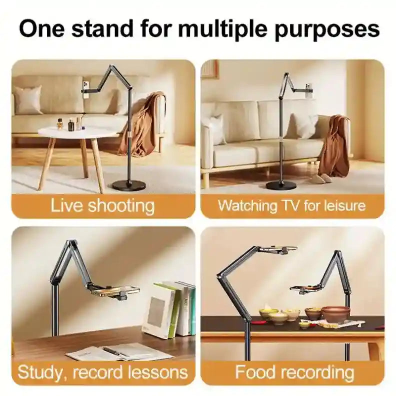 Adjustable Floor Phone Stand 360-Degree Rotating Metal Holder Tidesmit
