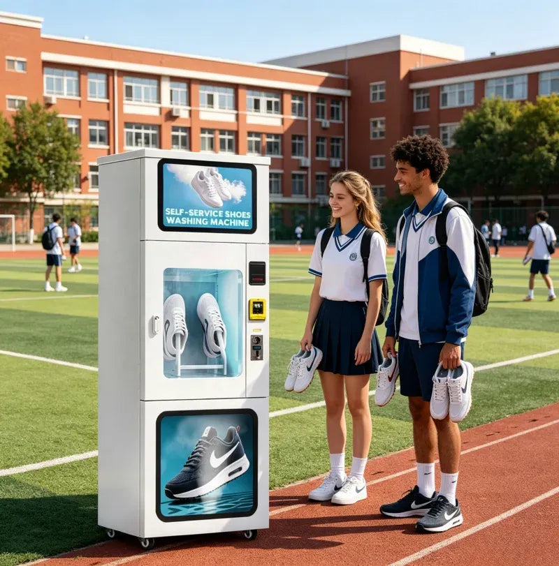 Fully Auto Shoe Wash Dry Disinfect Machine Self Service Sneaker Cleaner with Atomization Sterilization for Campus Fitness Center