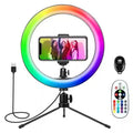 10 Inch RGB Ring Light With Tripod Stand - Model BR-10CRGB Black 10 inch BR-10CRGB Tidesmit