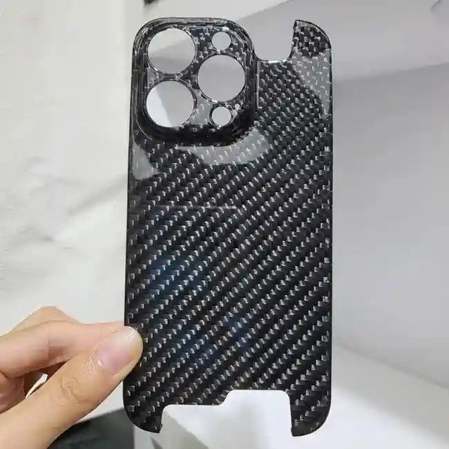 Carbon Fiber iPhone 15 Pro Case - Military-Grade Drop Protection 3k twill black shiny+black box OPP Bag Tidesmit