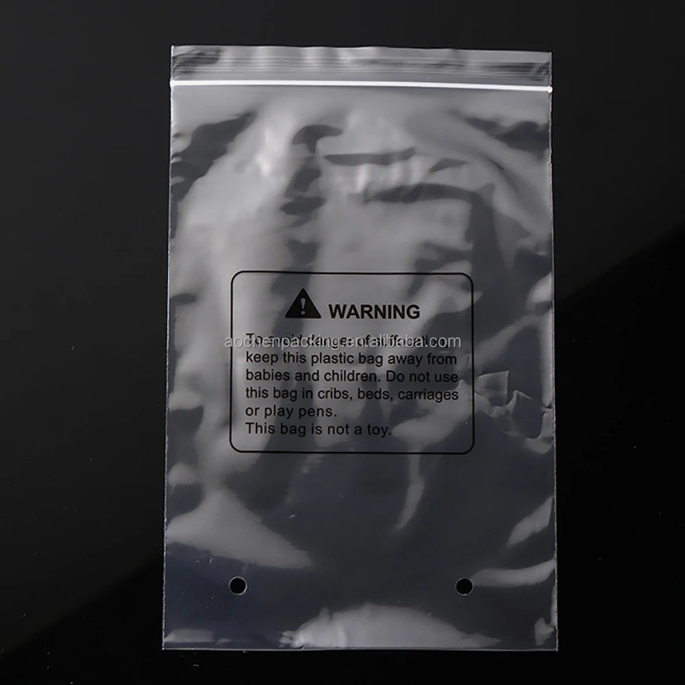 Wholesale Custom Packaging Clear PE Plastic Photo Frame Bags with Moisture-Proof Feature and Suffocation Warning
