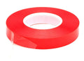 Red double-sided PET adhesive tape roll with glossy outer tape