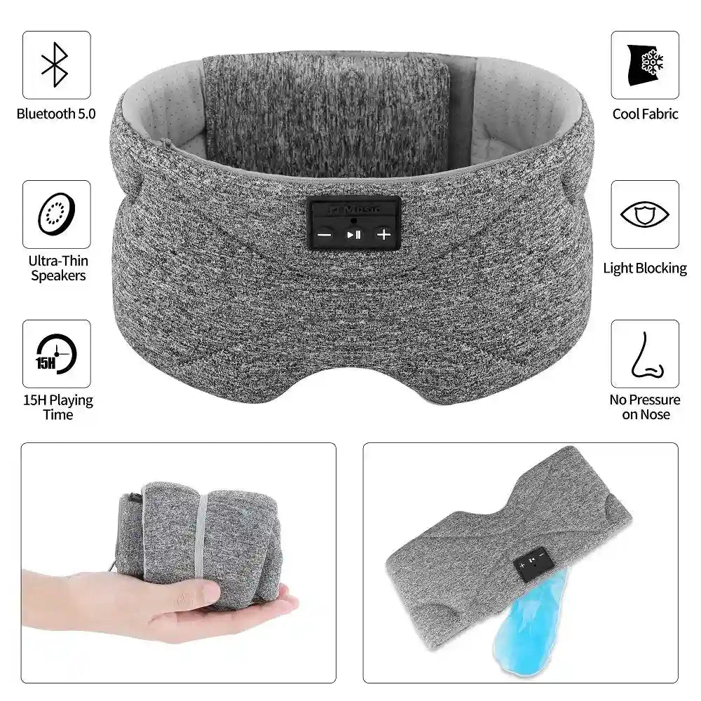 Bluetooth Sleep Eye Mask with Wireless Headphones - Grey Tidesmit Tidesmit