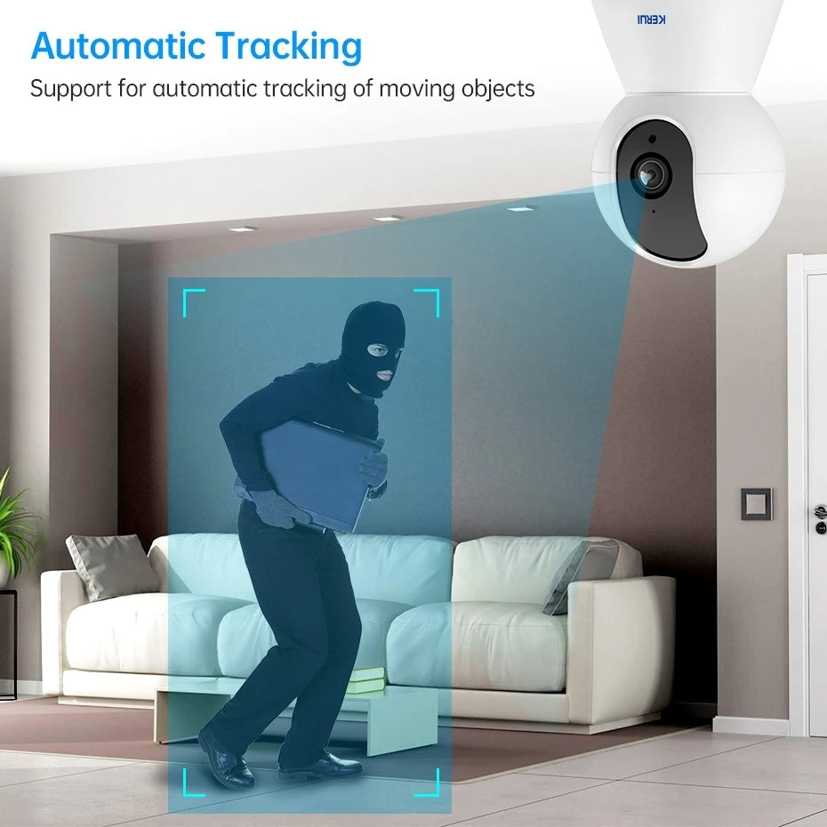 KERUI Onvif  4K 5MP 8MP WiFi IP Camera Indoor Wireless Home Security CCTV Surveillance Camera With Tuya Smart Auto Tracking
