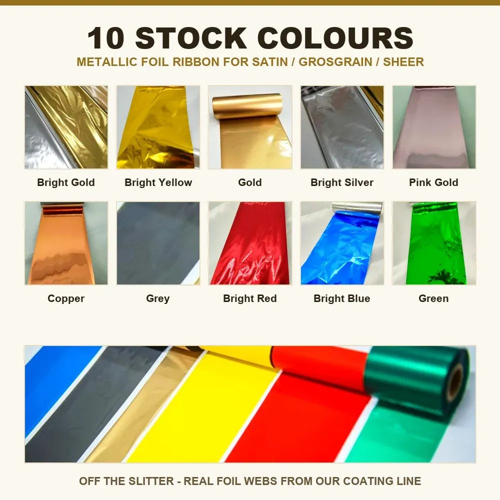 Bright Gold Metallic TTR 60x100M Printer Ribbon Thermal Transfer Barcode Ribbon for Printing Fabric Satin Grosgrain Gift Ribbons