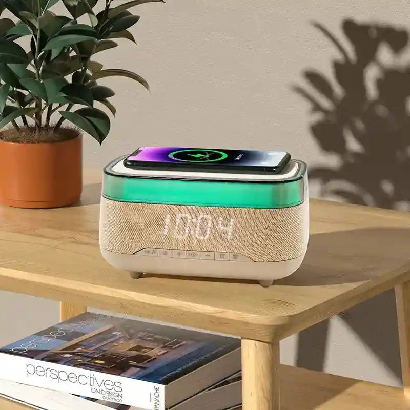 15W Wireless Charger Alarm Clock with RGB LED - Qi Certified Tidesmit