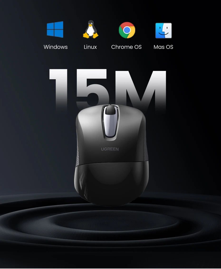 UGREEN Mouse Wireless Ergonomic Shape Silent Click 2400 DPI For MacBook Tablet Computer Laptop PC Mice Quiet 2.4G Wireless Mouse