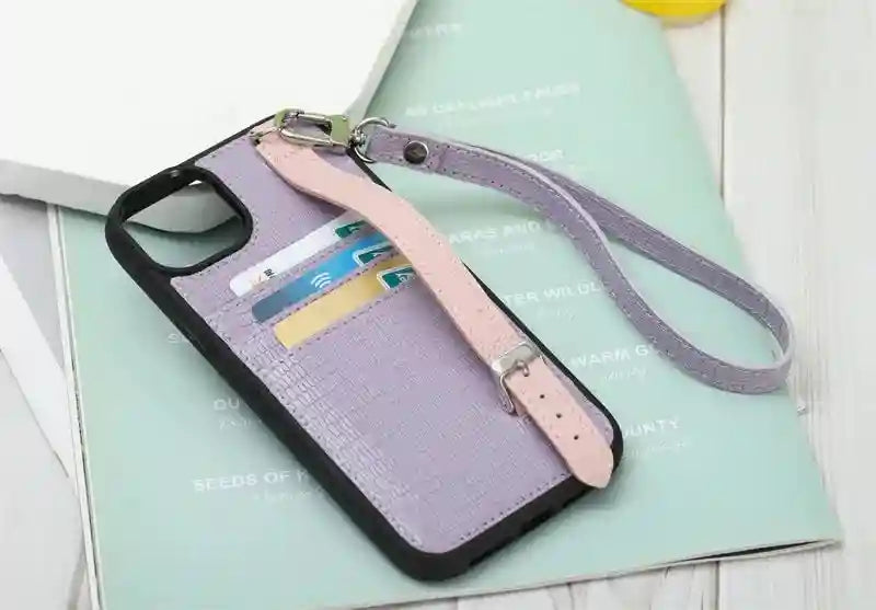 Crossbody Phone Case for iPhone 14 with Card Slot - Slim Shock-Absorbing Cover Tidesmit
