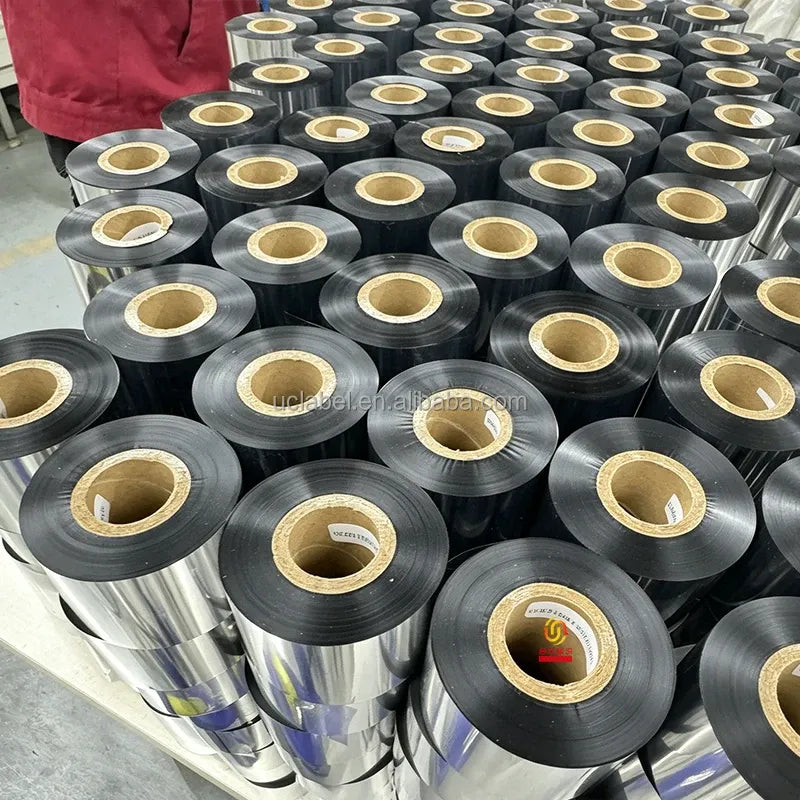White Black Wax Resin Thermal Transfer Printing Ribbon Foil for Hot Stamping TTR 110*74 Compatible Label Printer