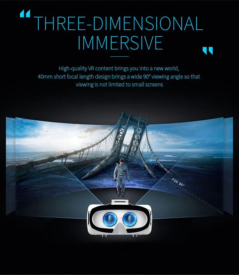 VR Headset for Smartphones | 3D Immersive Reality Smart Glasses Tidesmit