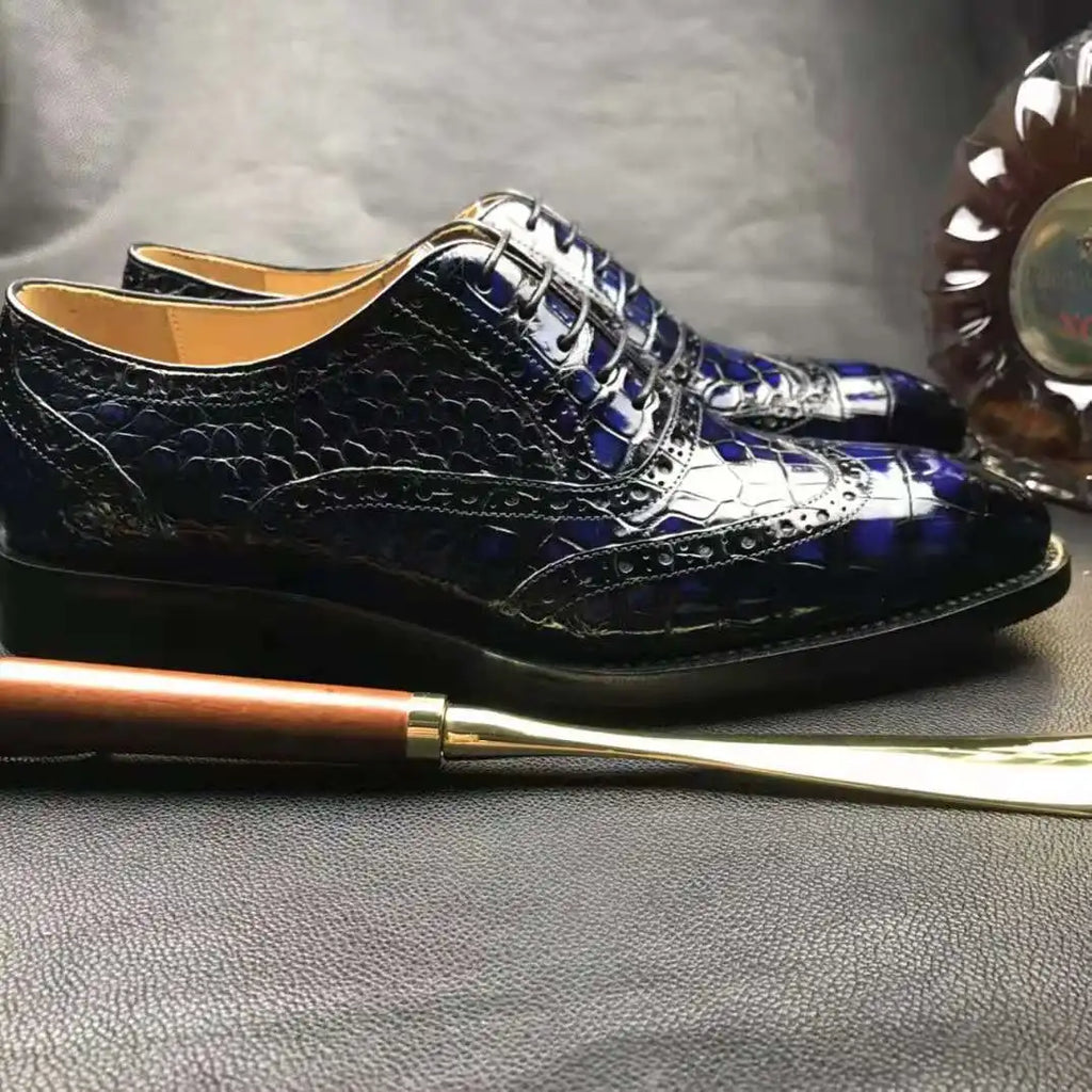 Goodyear Welt Shoes Men New Style Alligator Skin Business Luxury Branded Mans Shoes Genuine crocodile Leather Shoes Men