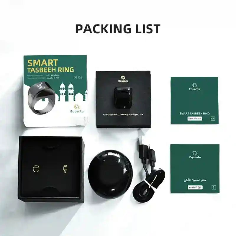 Smart Zikr Ring Health Monitor - Zinc Fitness Tracker with App Control Tidesmit