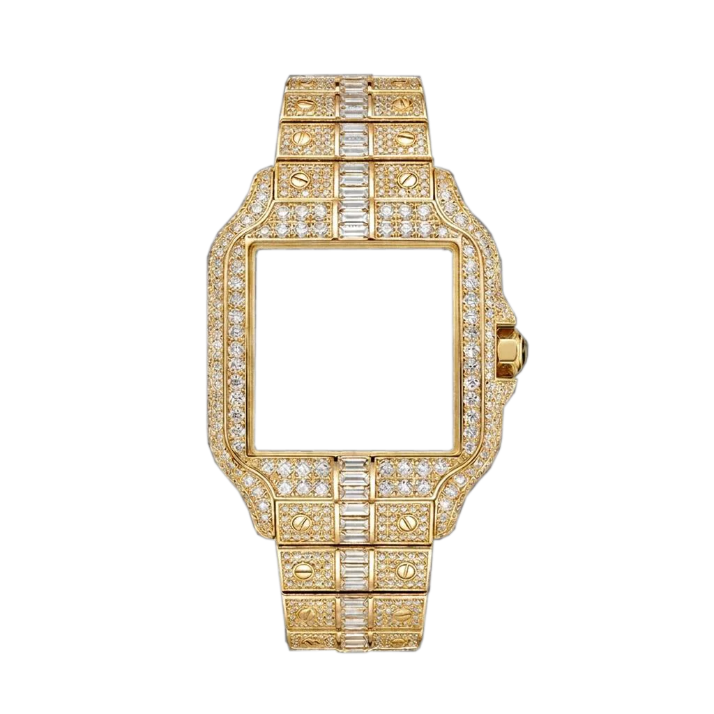 Custom logo Sapphire Crystal Luxury Moissanite Watch Waterproof Dial Stainless Steel Automatic Mechanical Diamond Watch Case