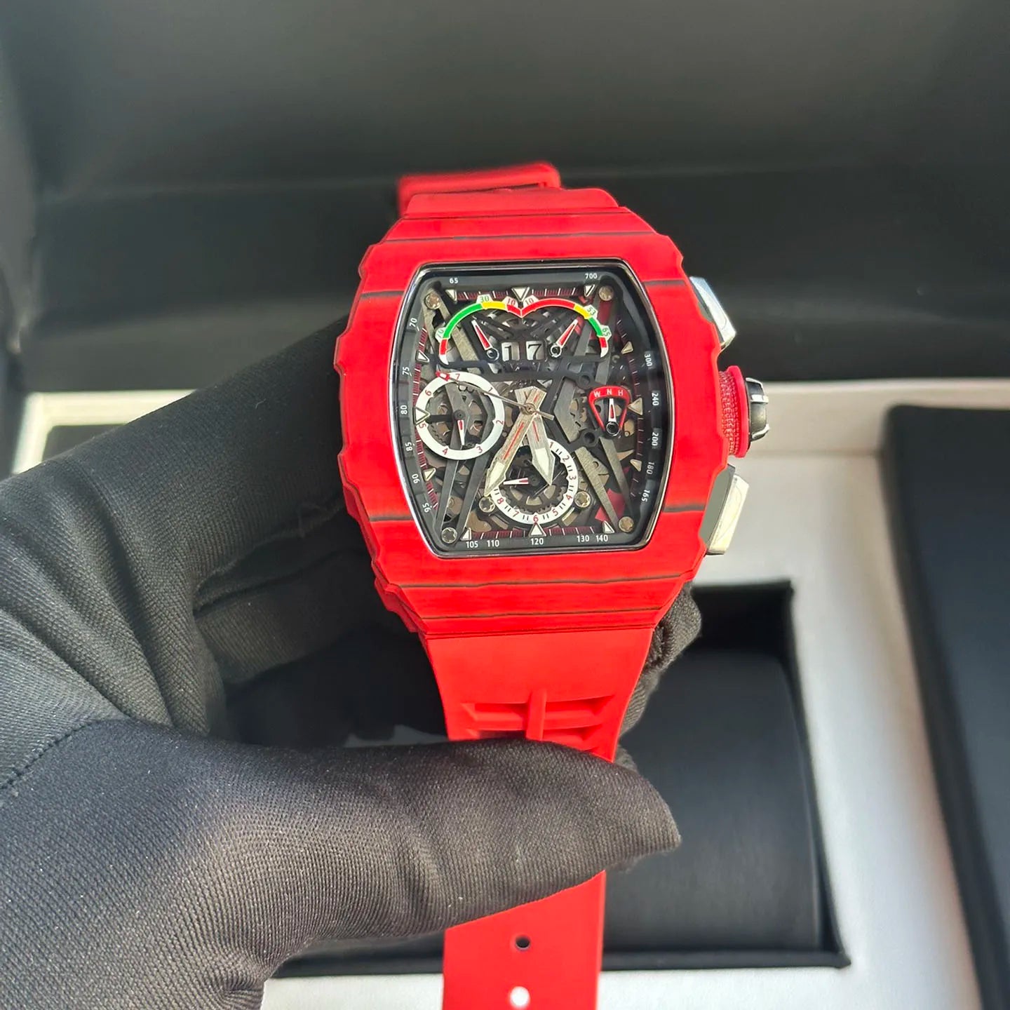 Hot Selling Black Color Waterproof Watch with Fully Automatic Mechanical Movement, Luxurious Men's Mechanical Watch