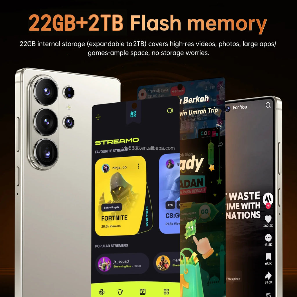 7.7 Inch S26 ULTRA 22GB+2TB Smart Phones Global 5G Android 15 Wholesale Deca Core Dual SIM Unlocked S26 ultra Cellphones