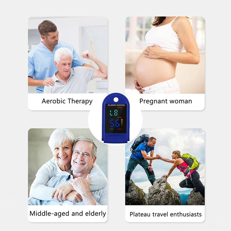 Fingertip Pulse Oximeter SpO2 Monitor Oxygen Saturation Monitor Pulse Rate Measuring Gauge Device Heart rate monitor
